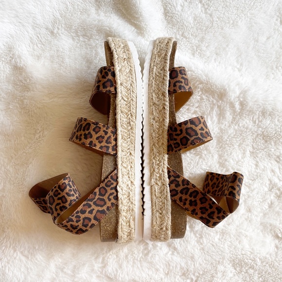Leopard Print Espadrille Platform Sandals NWT - Picture 3 of 8